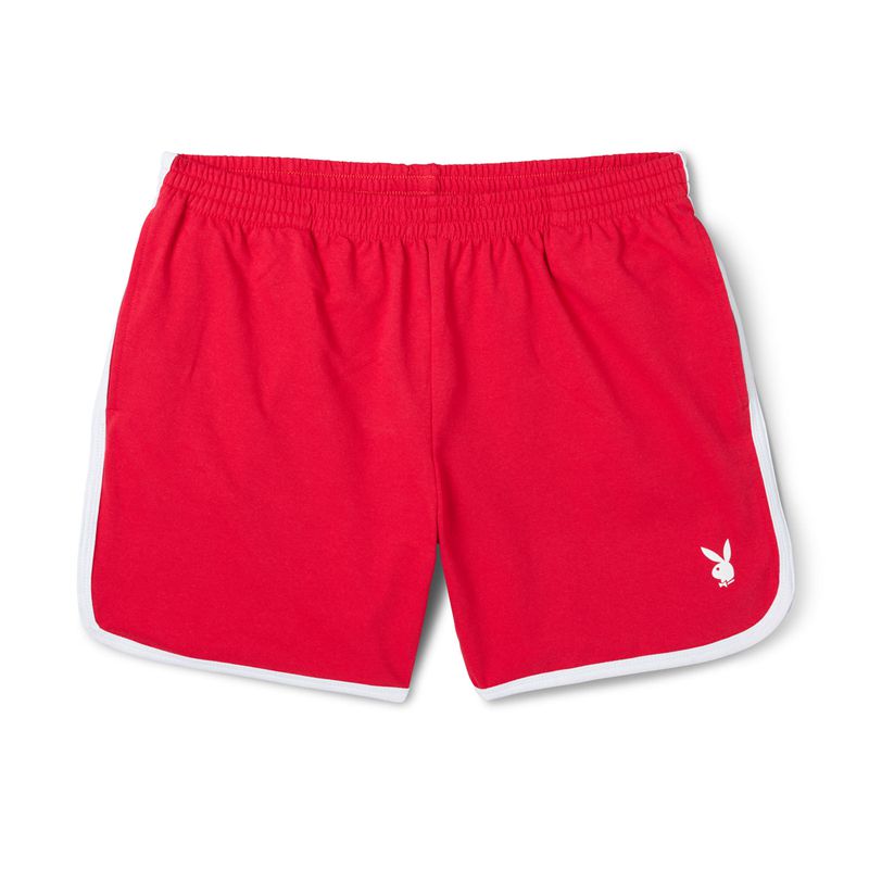 Playboy Campout Men\'s Shorts Red | 419280NVE