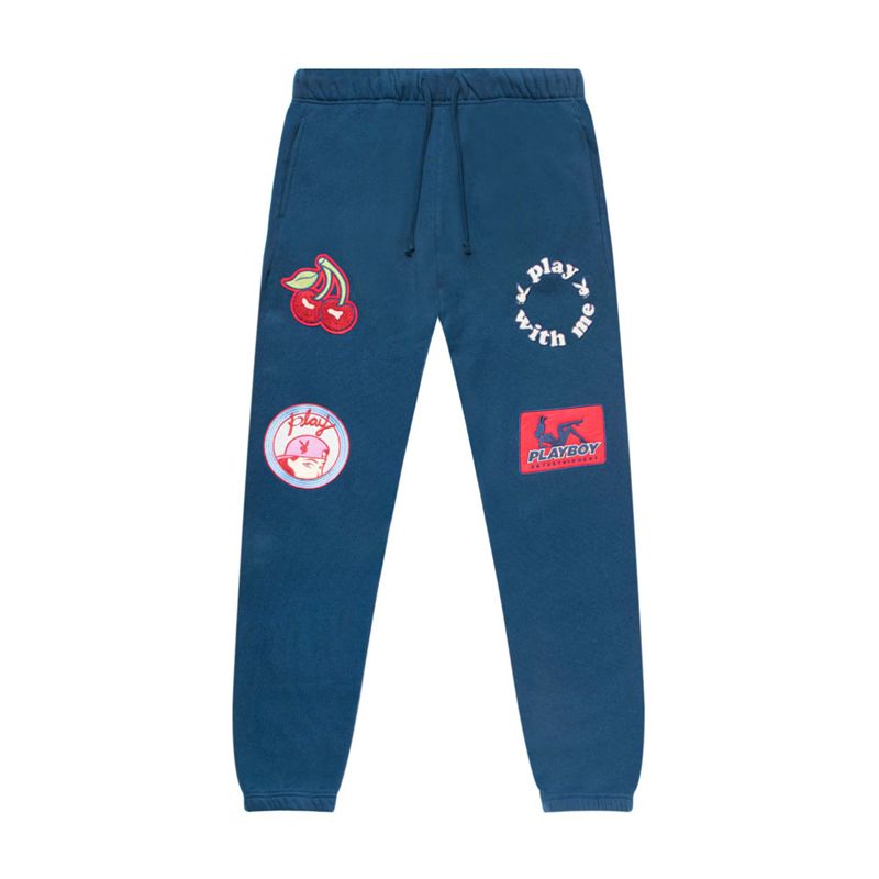 Playboy Championship Sweatpant Men's Sweatpants Navy | 286954JAM