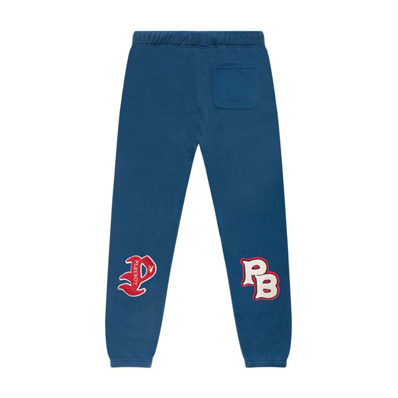 Playboy Championship Sweatpant Men's Sweatpants Navy | 286954JAM