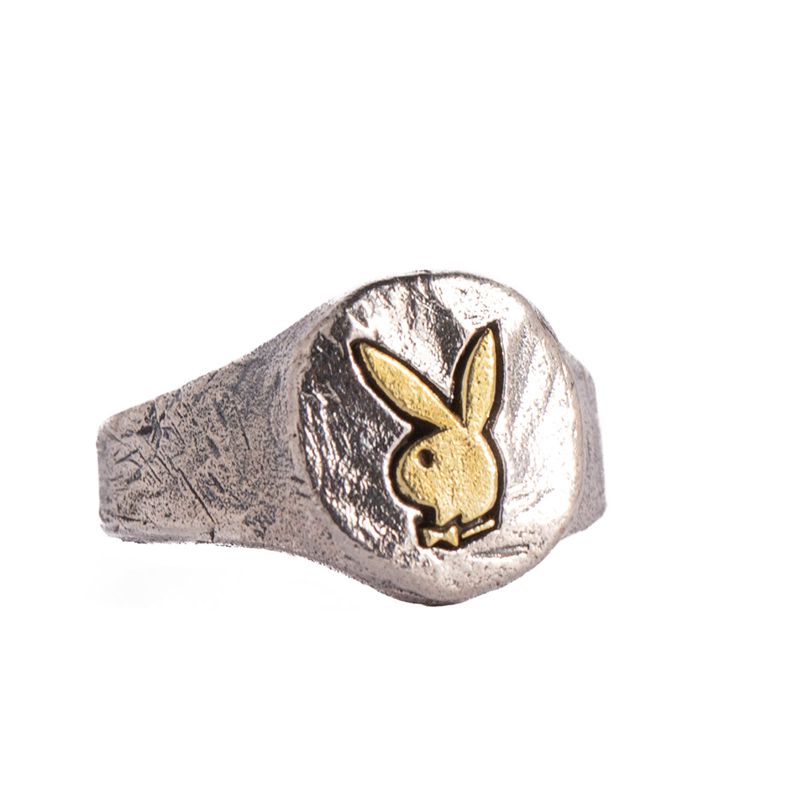 Playboy Circular Rabbit Head Ring Men's Jewelry Mixed metal | 960582MEI