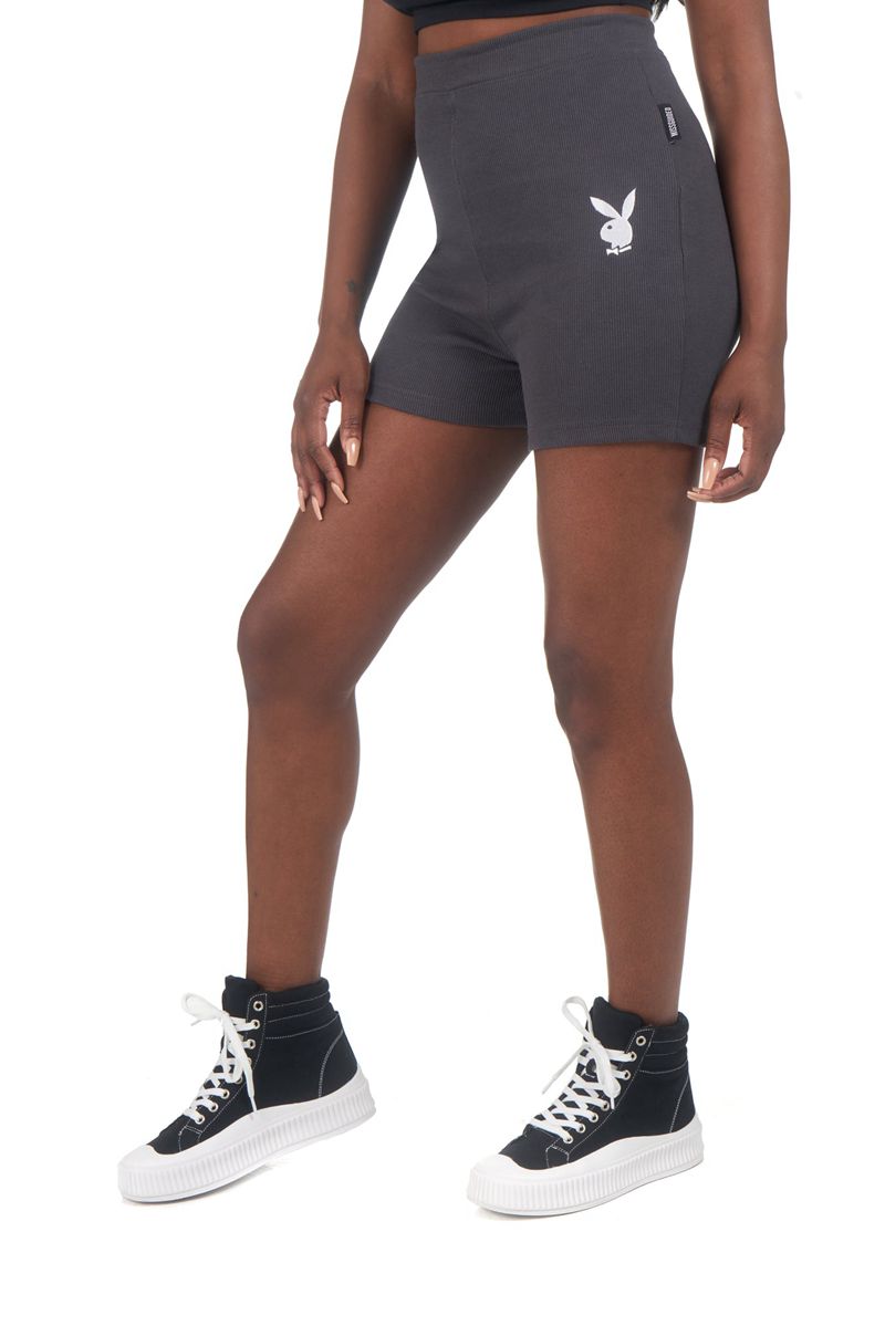 Playboy Classic Biking Women's Shorts Black | 365720CWQ