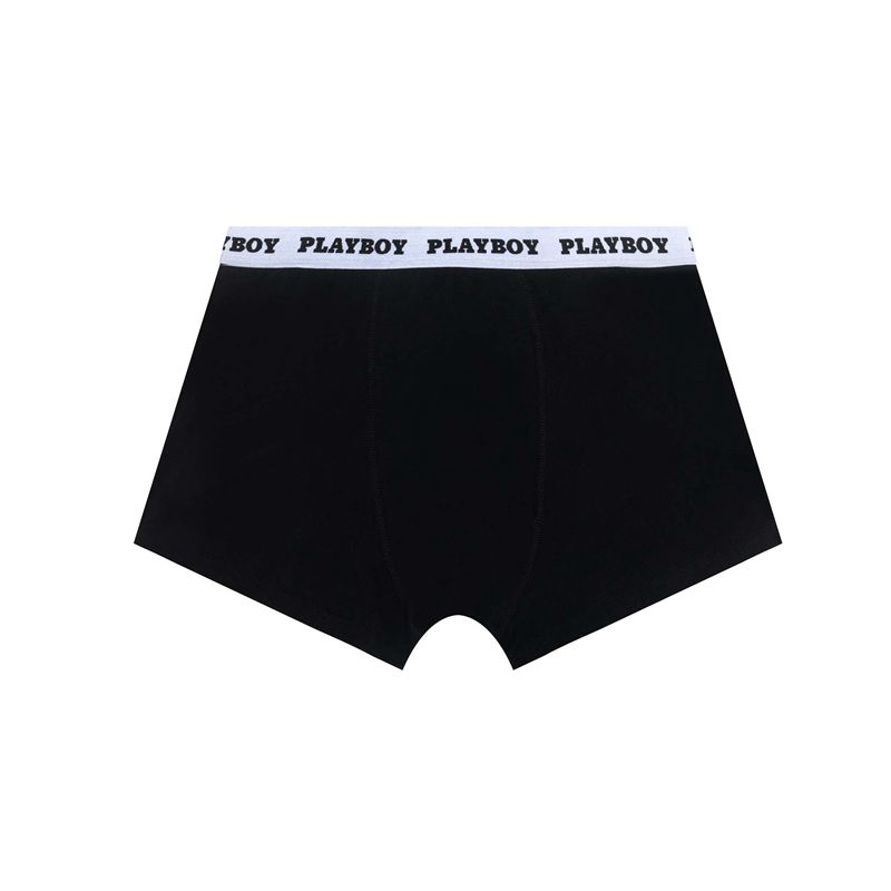 Playboy Classic Boxer Brief Men's Underwear Black / White | 374159EHW