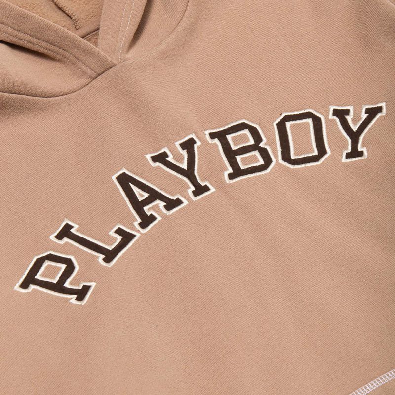 Playboy Classic College Women's Hoodie Brown | 943875PIB