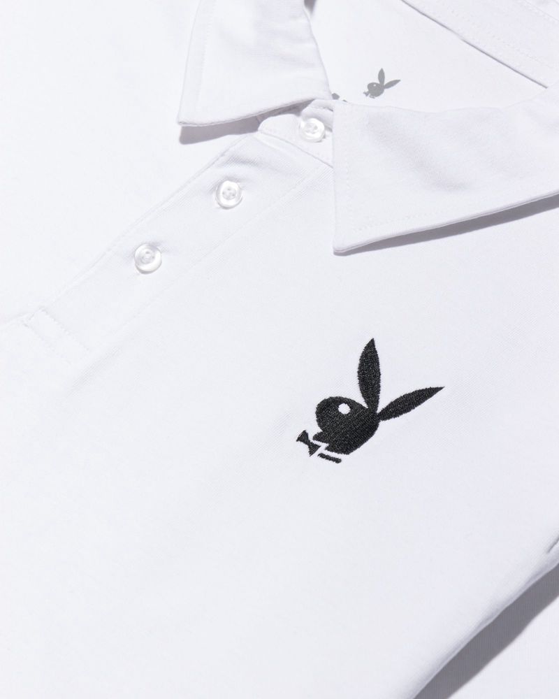 Playboy Classic Rabbit Head Polo Men's Shirts Black | 803742LXE