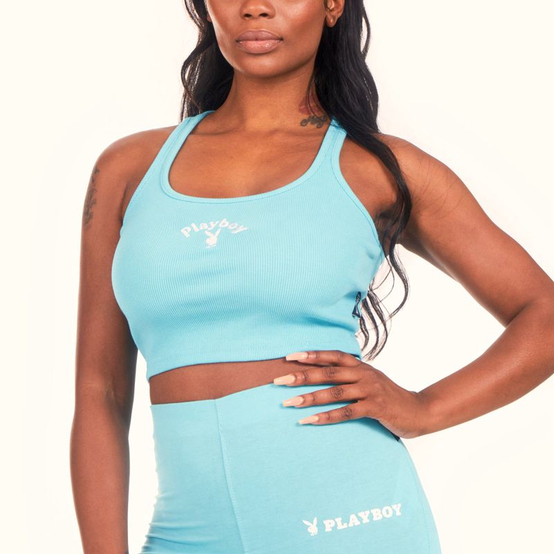 Playboy Classic Racer Women's Tank Blue | 345028HKE