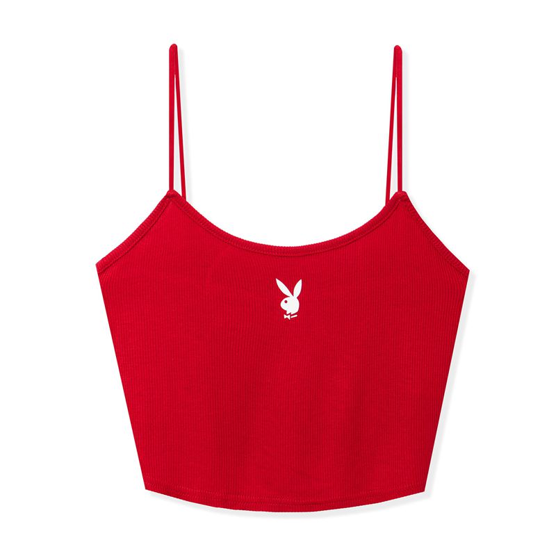 Playboy Classic Top Women\'s Tank Red | 241076ZNE