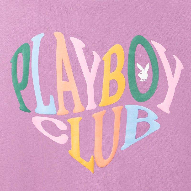 Playboy Club Crewneck Women's Hoodie Lavender | 284073GHE