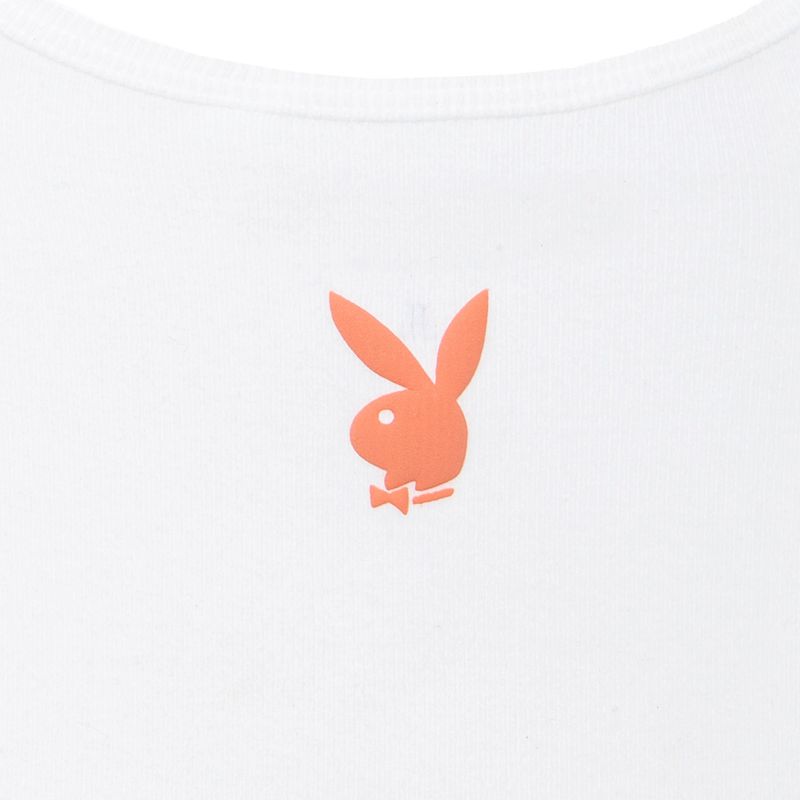 Playboy Club Ribbed Women's Tank White | 321586KHI