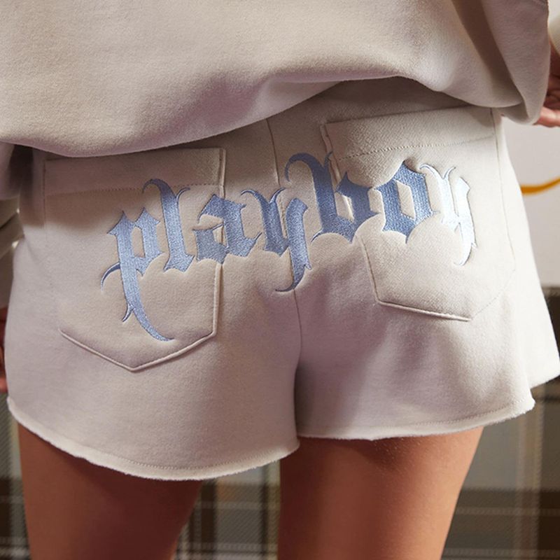 Playboy Club Sweat Women's Shorts White | 021968YFN