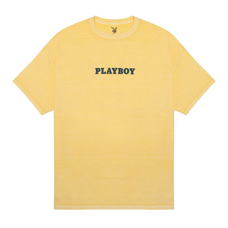 Playboy Crest Men's Shirts Yellow | 159476SML