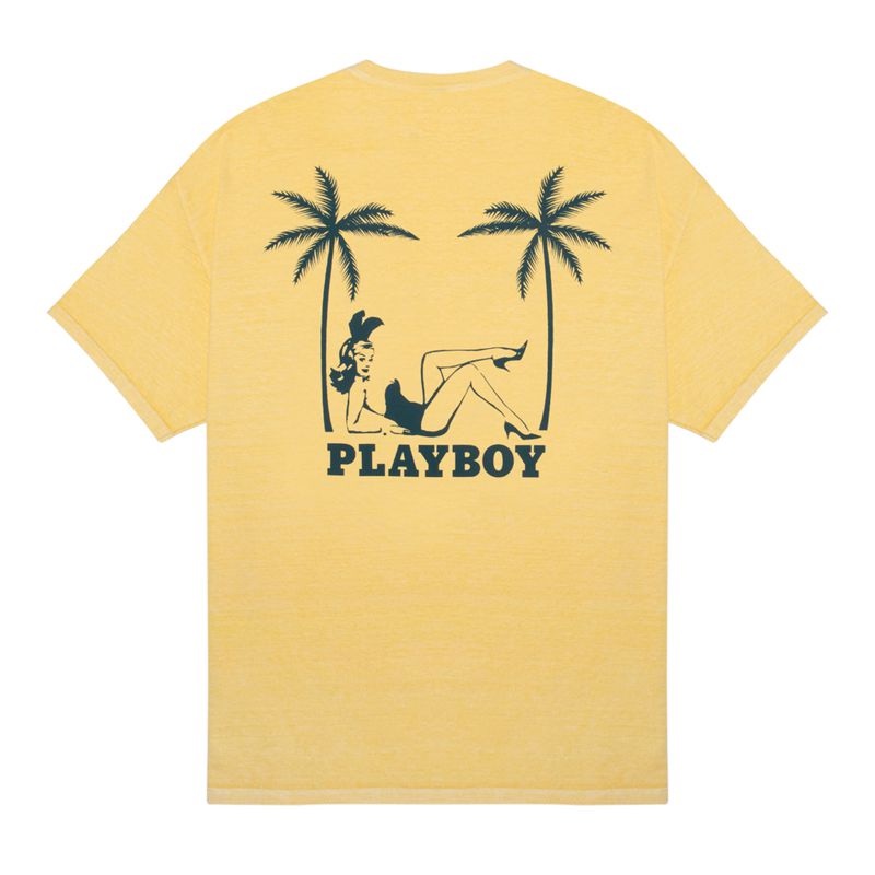 Playboy Crest Men\'s Shirts Yellow | 159476SML