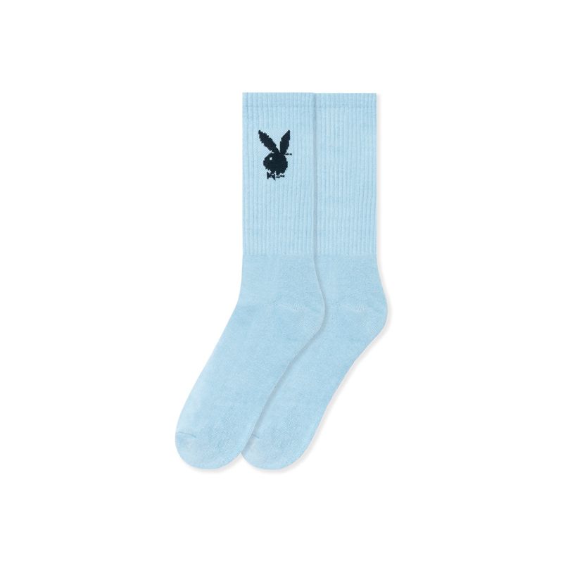 Playboy Crew Men's Socks White | 815069ZCI