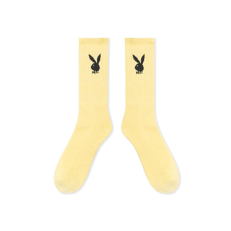 Playboy Crew Men's Socks White | 815069ZCI