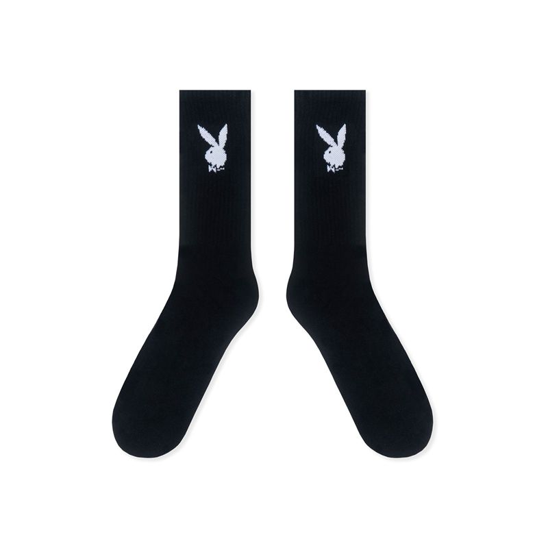 Playboy Crew Men's Socks White | 815069ZCI