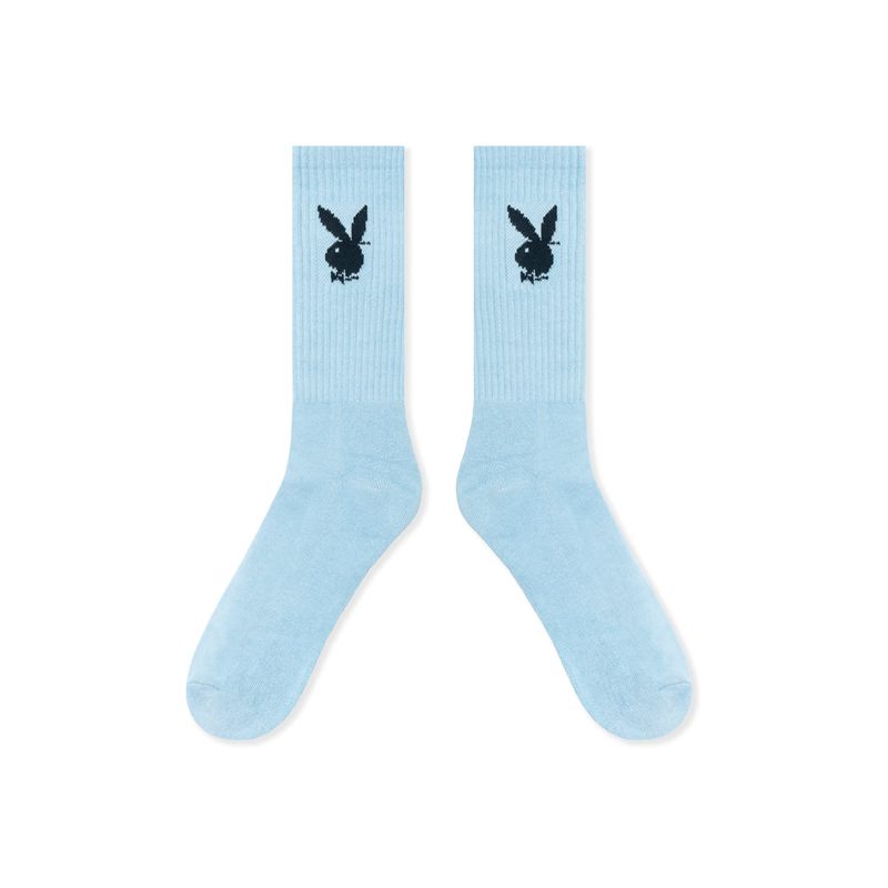 Playboy Crew Men's Socks White | 815069ZCI