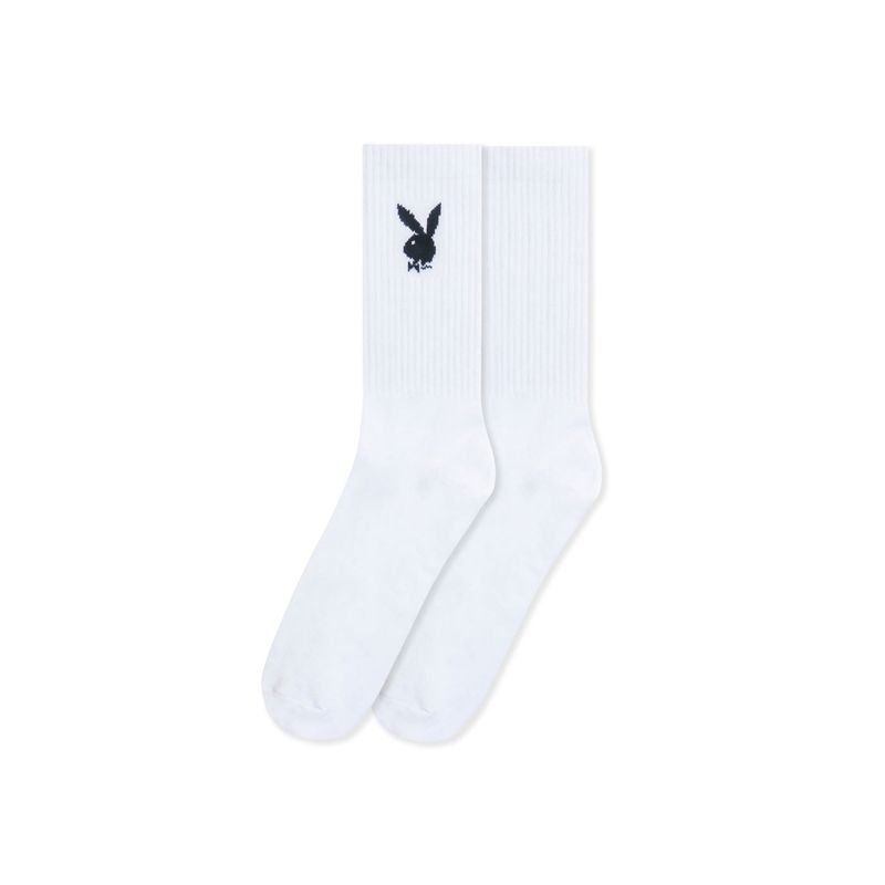 Playboy Crew Men\'s Socks White | 815069ZCI