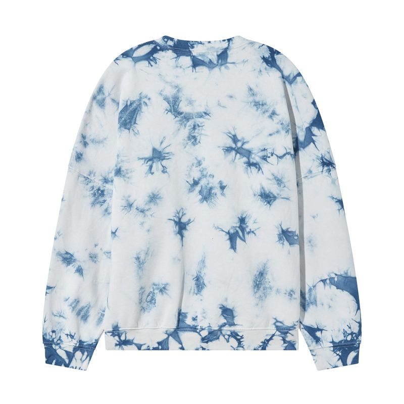 Playboy Crystal Tie-Dye Crewneck Women's Hoodie Blue | 074531BNE