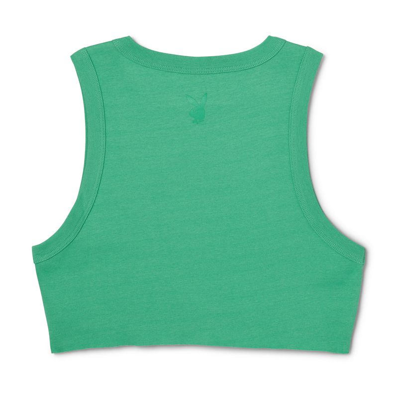 Playboy Cutoff Women's Tank Green | 460375FJV