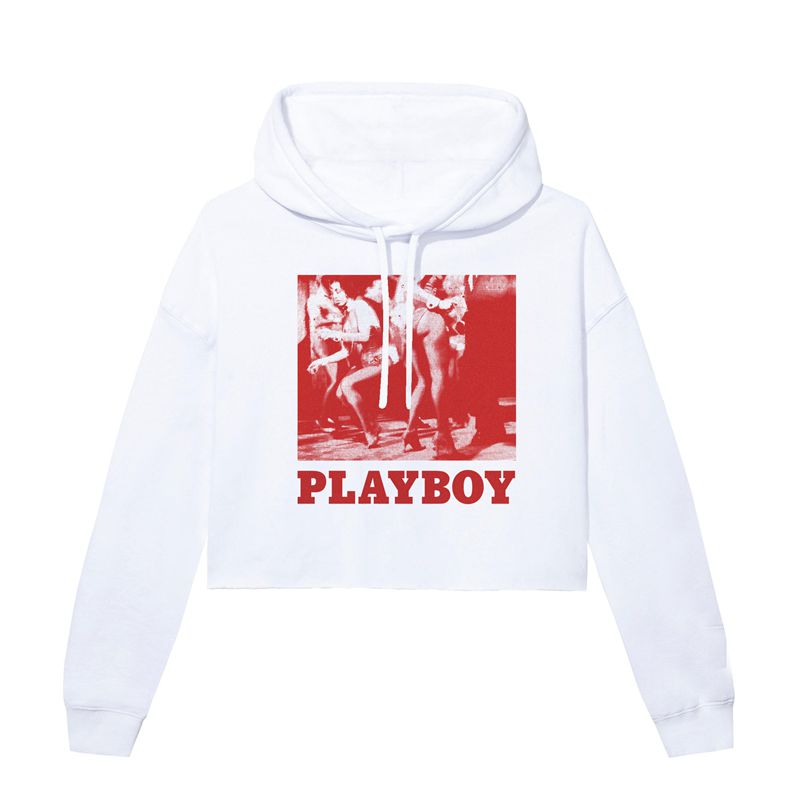 Playboy Dancing Bunnies Women\'s Hoodie White Red | 894306NLQ