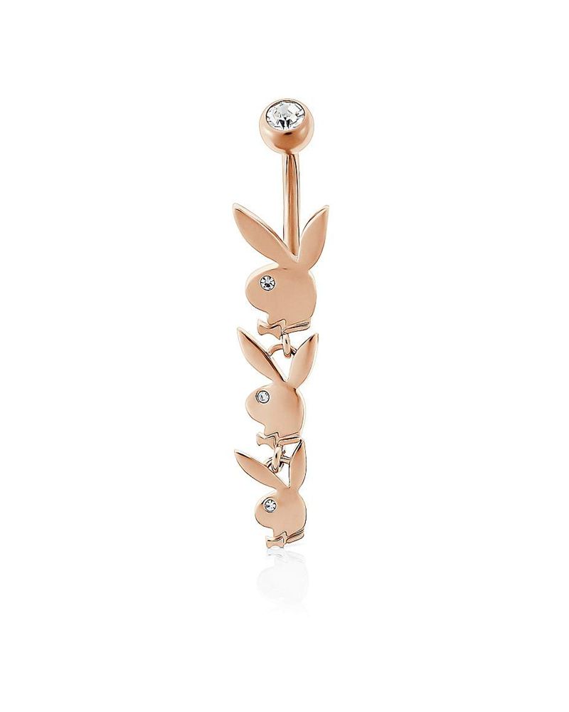 Playboy Dangling Bunny Head Belly Ring Women's Jewelry Gold | 198426WCP