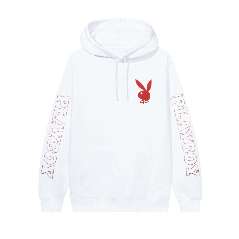 Playboy December 2013 Washed Men's Hoodie White | 023485GDY