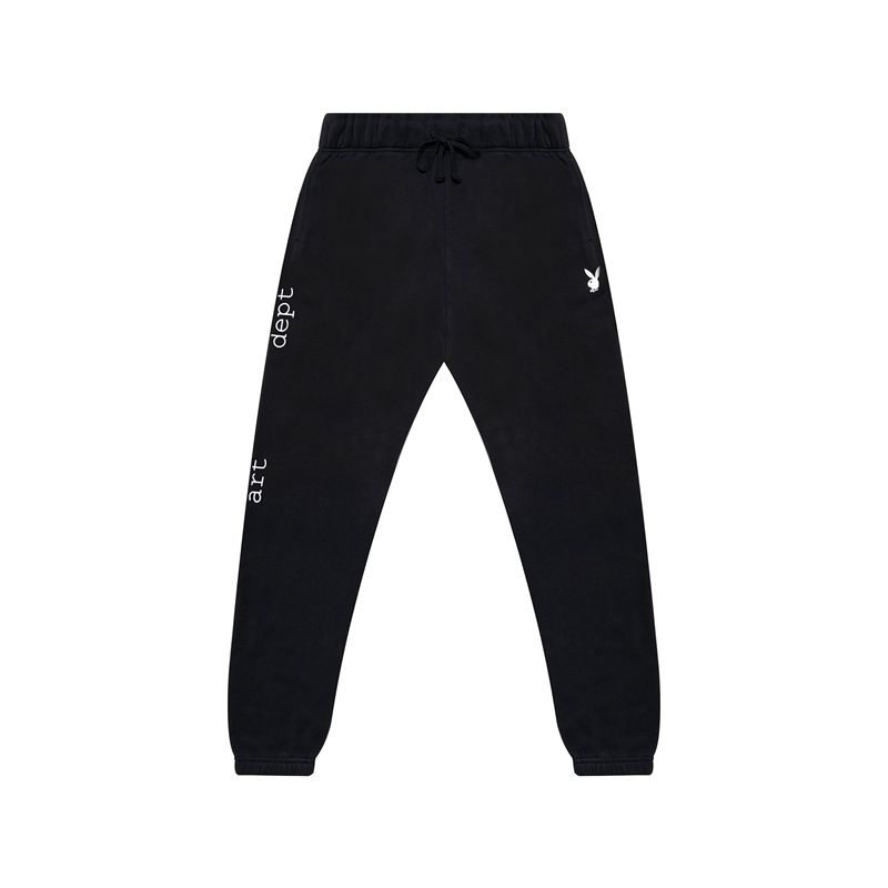 Playboy Department Men's Sweatpants Black / White | 045839MJK