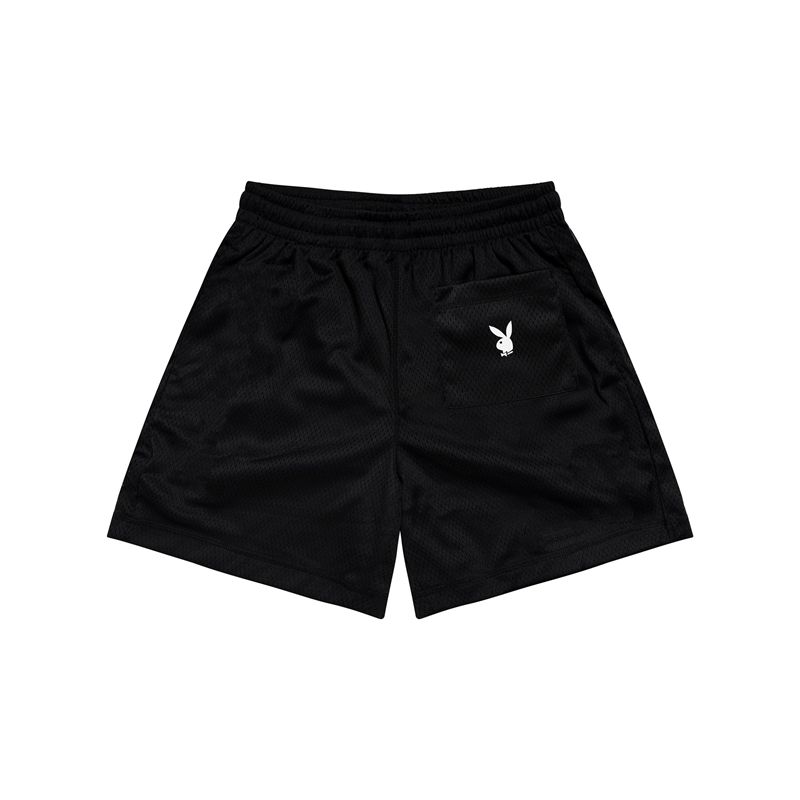 Playboy Department Mesh Men's Shorts Black / White | 390527VRZ