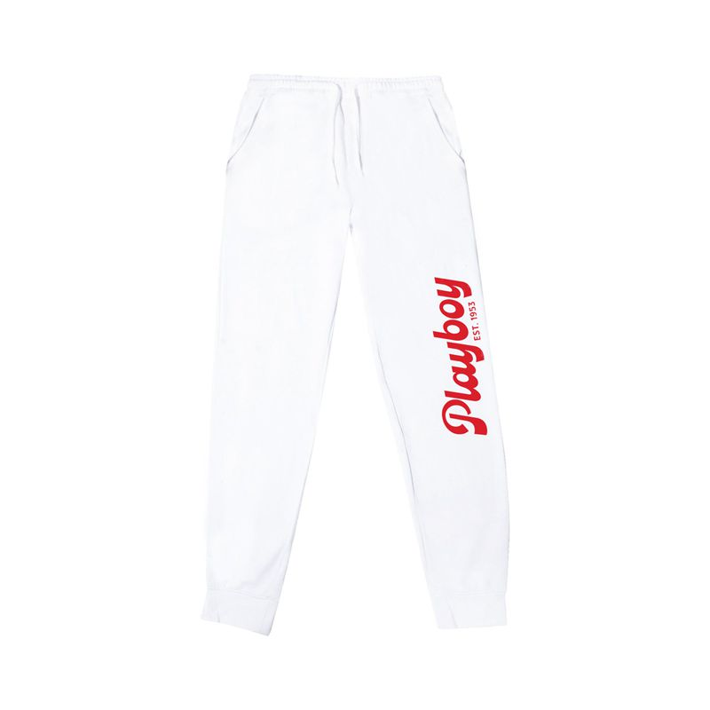 Playboy Desperado American Icon Jogger Men's Sweatpants White | 012498FIT