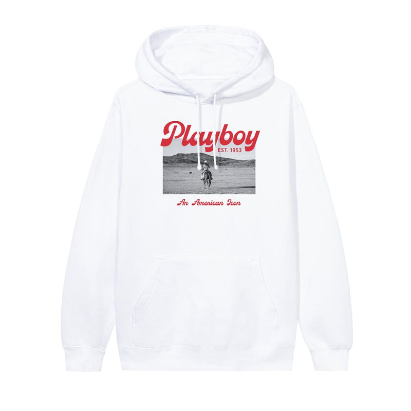 Playboy Desperado American Icon Men's Hoodie White | 827906UXR