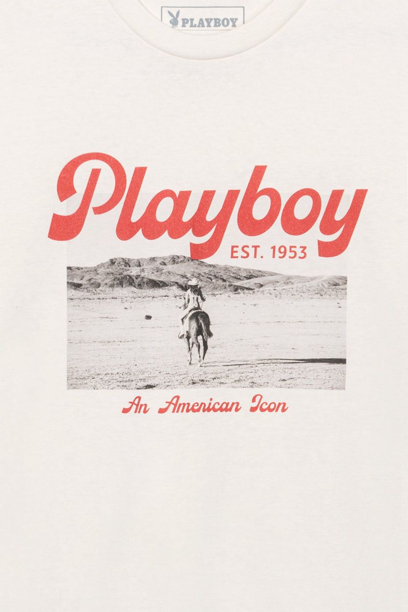 Playboy Desperado American Icon Men's Shirts White | 980352NRI