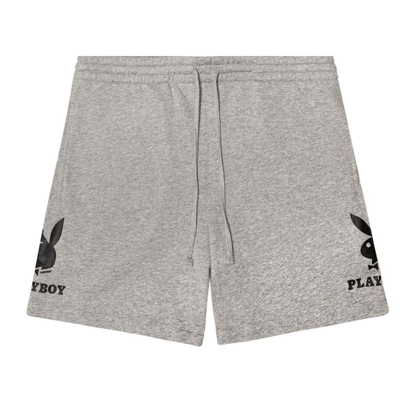 Playboy Double Bunny Sweat Men's Shorts Grey | 580279IWJ