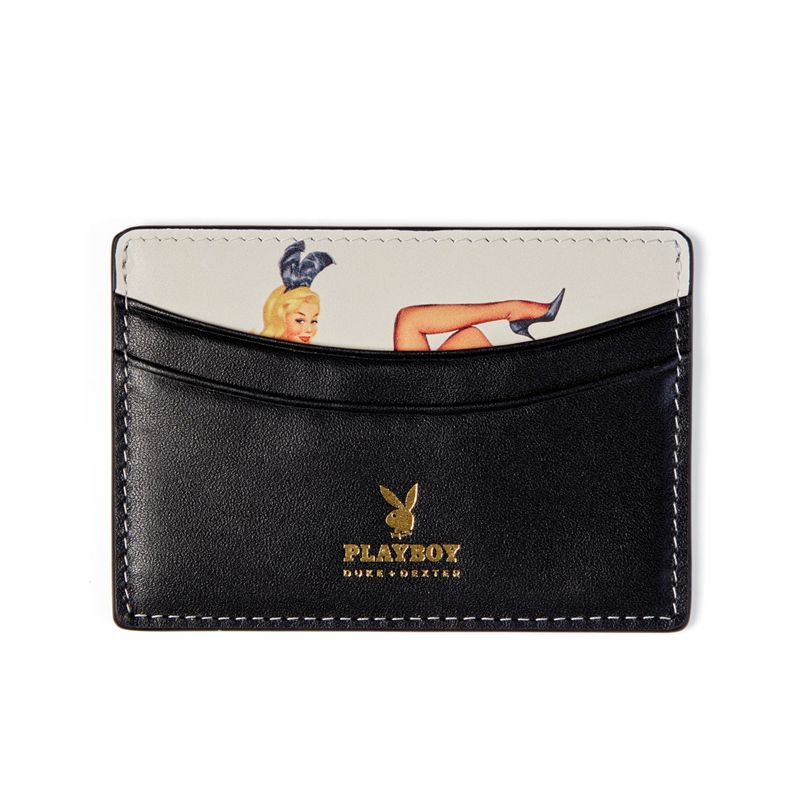 Playboy Duke + Dexter Peek-A-Boo Playmate Men\'s Wallets Black | 012469ZGW