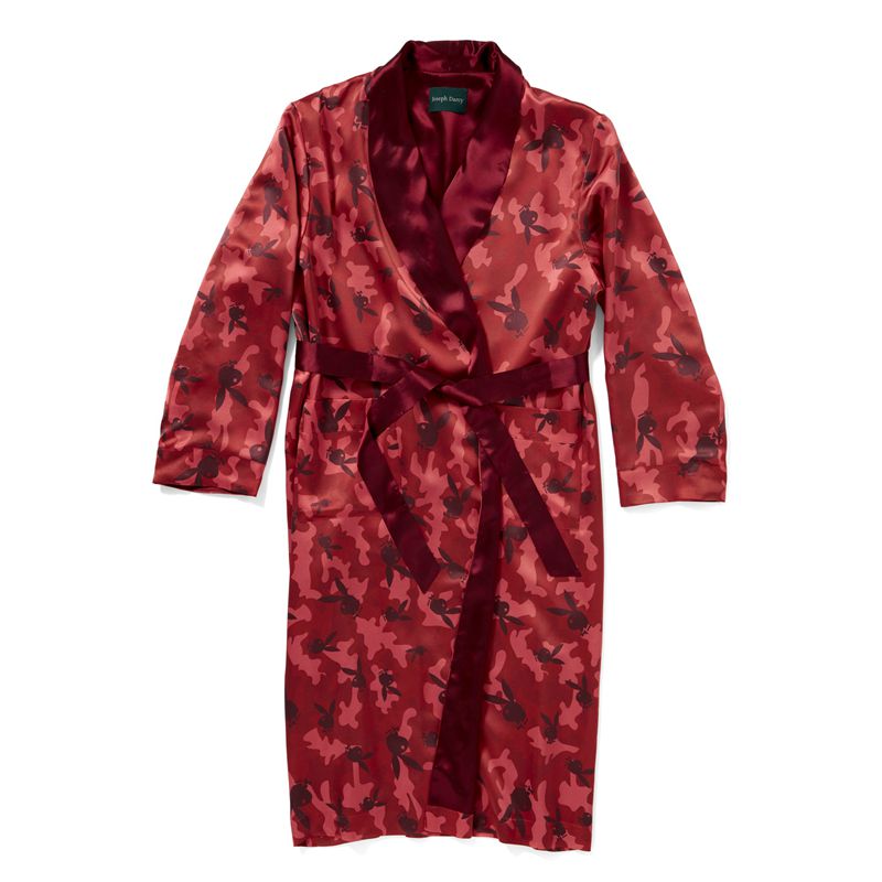 Playboy Duke + Dexter Silk Camo Robe Men's Loungewear Red | 120398TLN