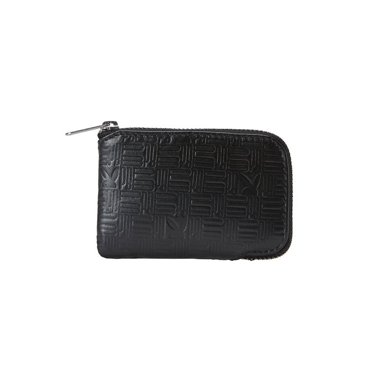 Playboy Embossed Zip Front Men\'s Wallets Black | 360751FEA