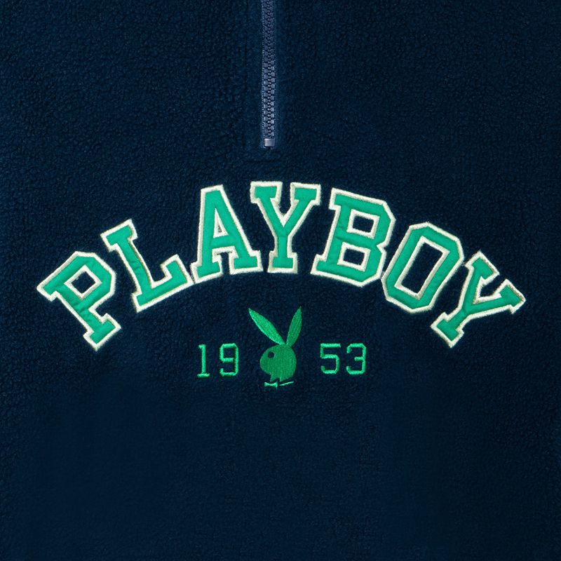 Playboy Fleece Half-Zip Women's Hoodie Blue | 681302QJC