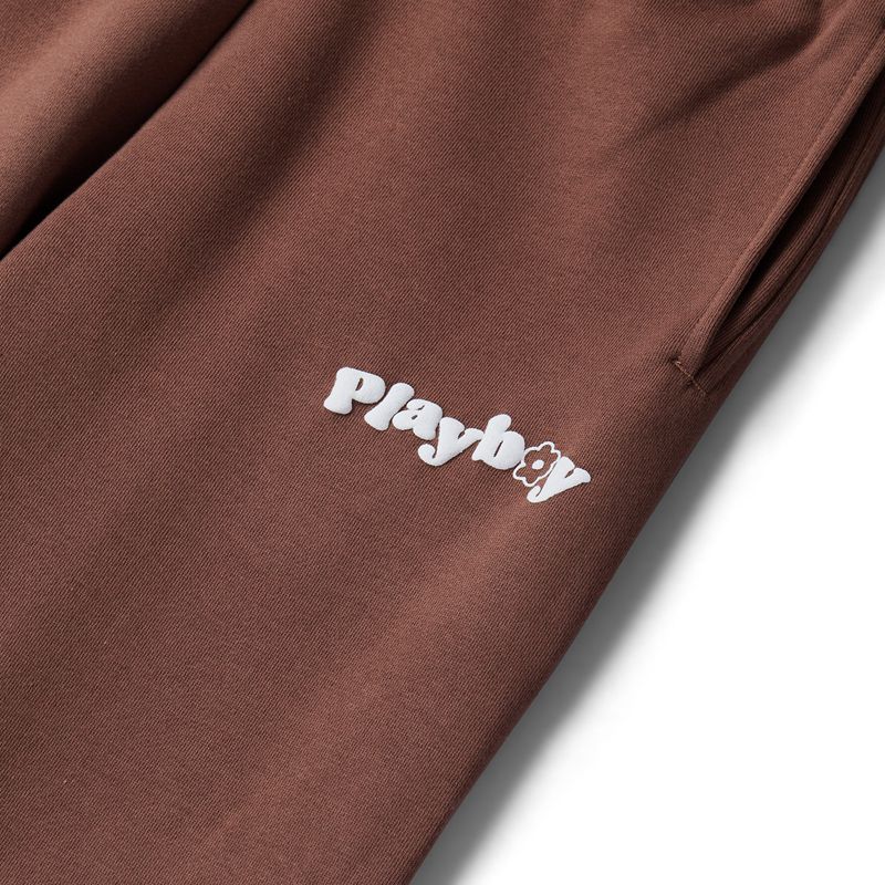 Playboy Flower Camp Classic Sweats Women's Pants Brown | 084397EMI