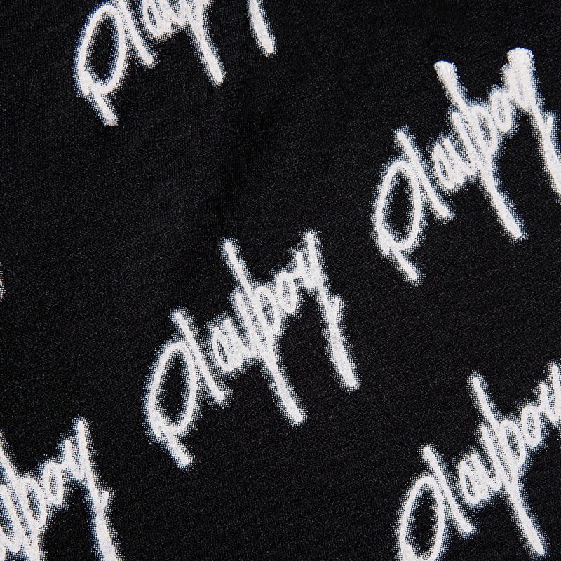 Playboy Graffiti Script Legging Women's Pants Black / White | 798360CBR