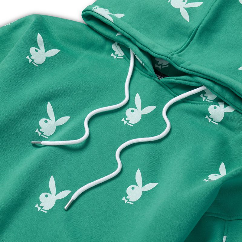 Playboy Green Bunny Women's Hoodie Green | 670123CDP