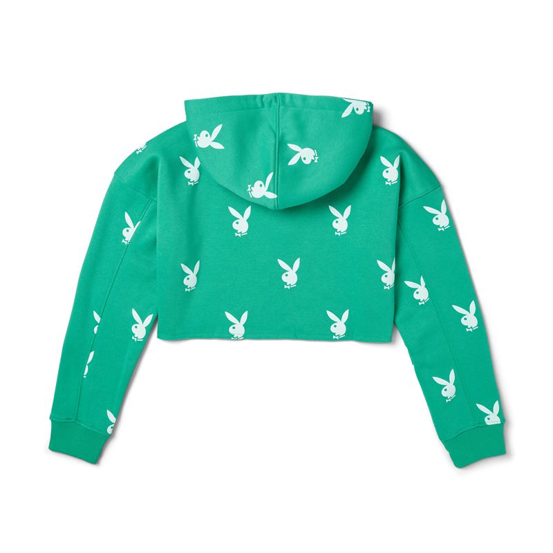 Playboy Green Bunny Women's Hoodie Green | 670123CDP