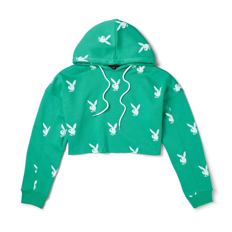 Playboy Green Bunny Women\'s Hoodie Green | 670123CDP