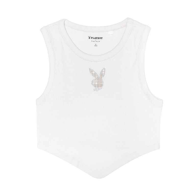 Playboy Handkerchief Women\'s Tank White | 065894EJF