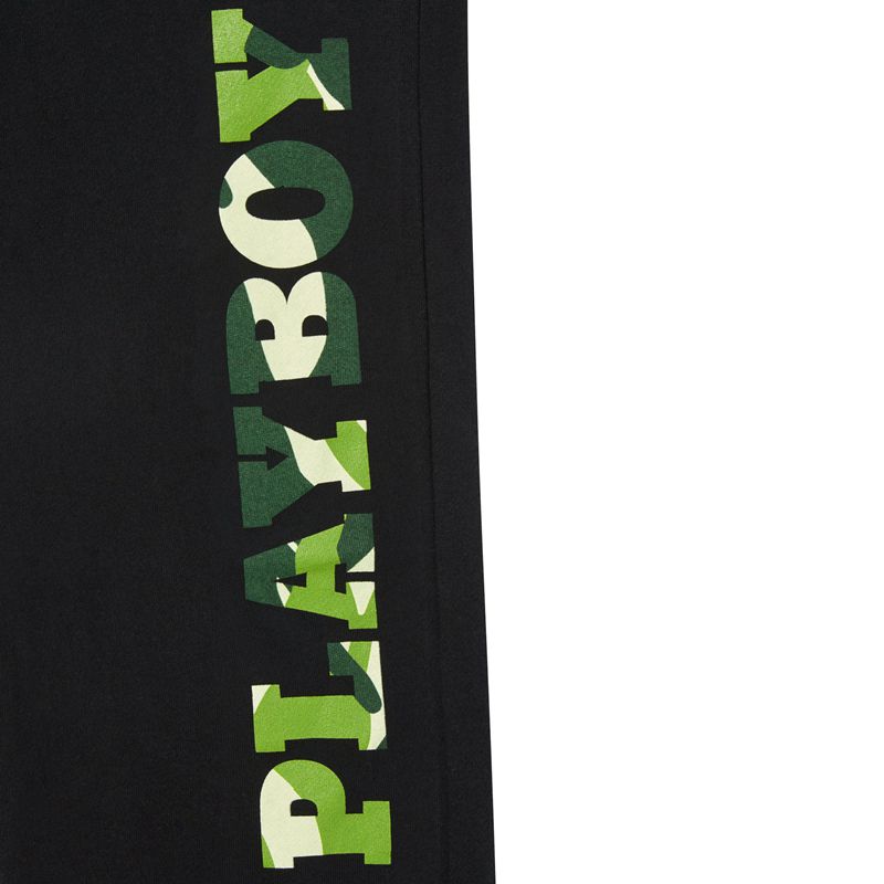 Playboy Hare Green Camo Men's Sweatpants Black / Green | 089253ZGC