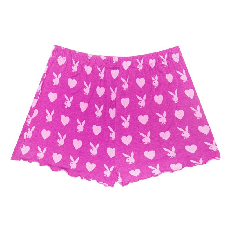 Playboy Heart Bunny Sleeps Women\'s Shorts Deep Purple | 783104CBS