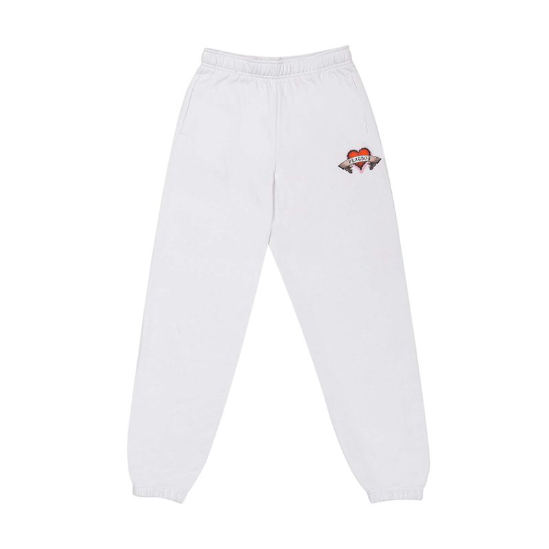 Playboy Heartbreaker Sweats Women\'s Pants White | 453082VCE