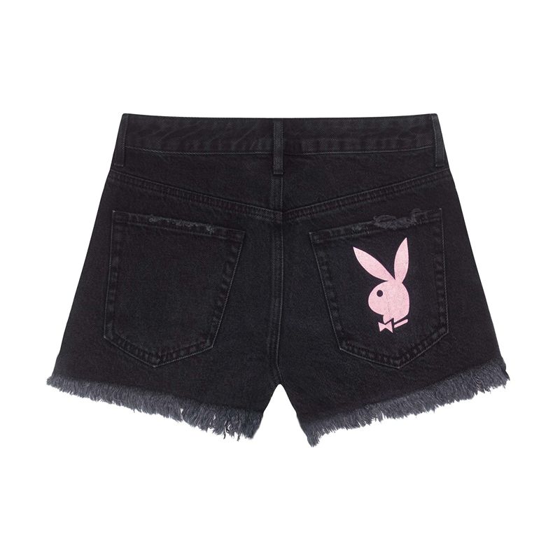 Playboy High Rise Festivals Women\'s Shorts Black | 475192XOI