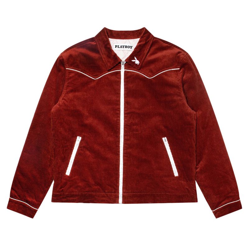 Playboy High Roller Jacket Men\'s Jackets Dark Red | 513786TBC