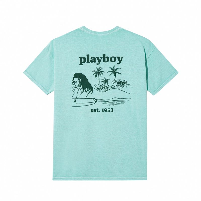 Playboy Illustrated Pocket Men's Shirts Green | 825936FQD