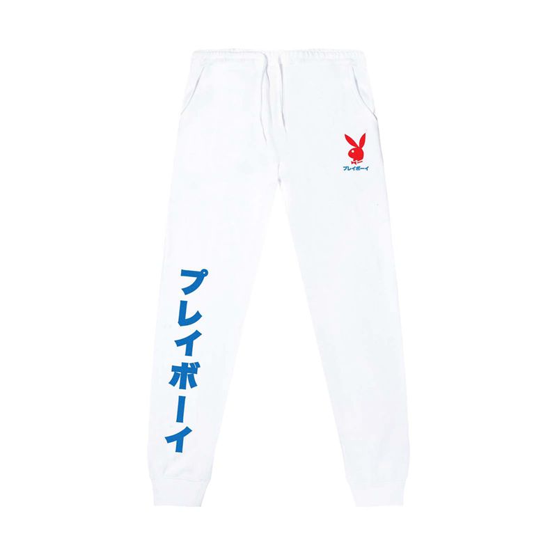 Playboy Japanese Rabbit Head Joggers Men\'s Sweatpants White | 301269TSD