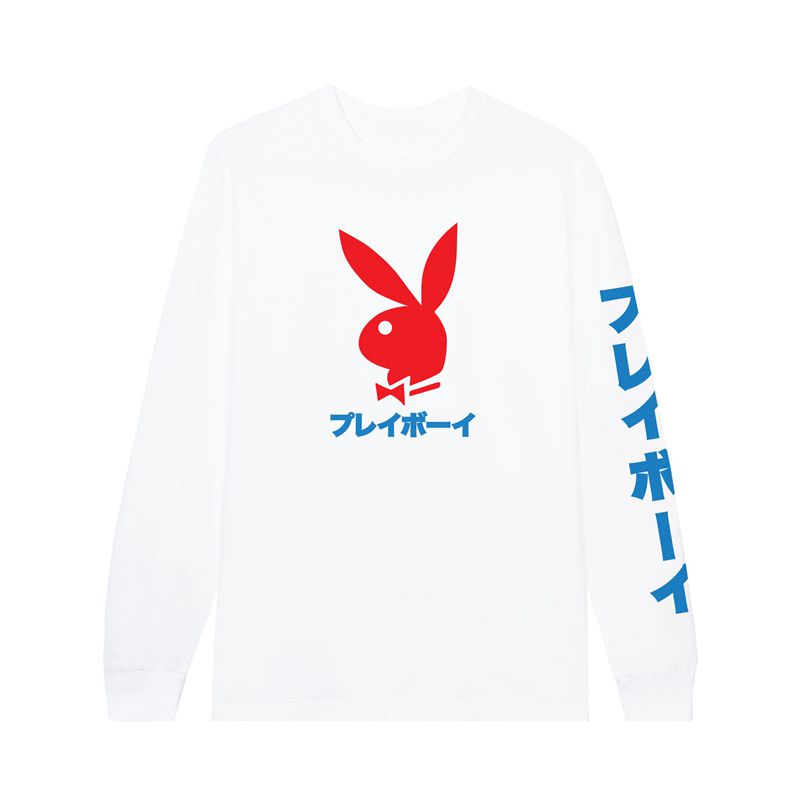 Playboy Japanese Rabbit Head Long Sleeve Men's Shirts Black | 465708XWR