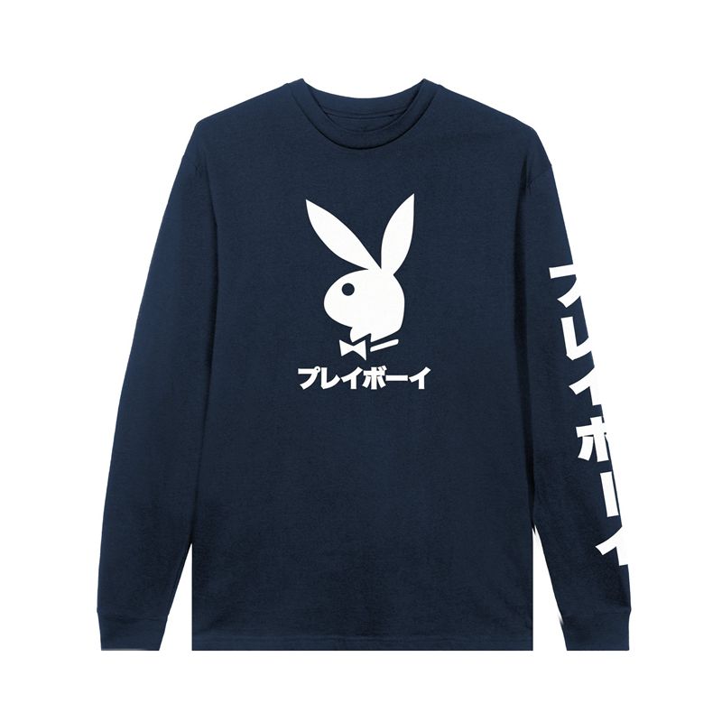 Playboy Japanese Rabbit Head Long Sleeve Men's Shirts Black | 465708XWR